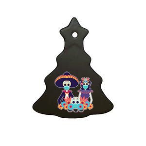 Day Of The Dead Dia De Los Muertos Quarantine Ceramic Tree Ornament