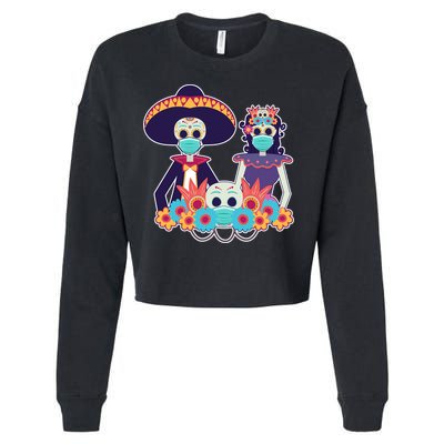 Day Of The Dead Dia De Los Muertos Quarantine Cropped Pullover Crew