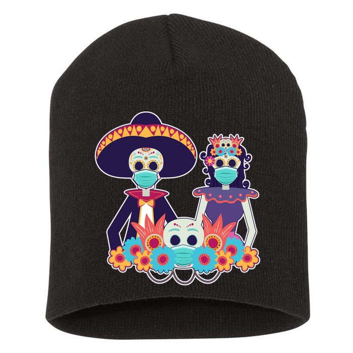 Day Of The Dead Dia De Los Muertos Quarantine Short Acrylic Beanie
