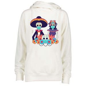 Day Of The Dead Dia De Los Muertos Quarantine Womens Funnel Neck Pullover Hood