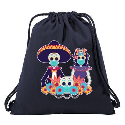 Day Of The Dead Dia De Los Muertos Quarantine Drawstring Bag