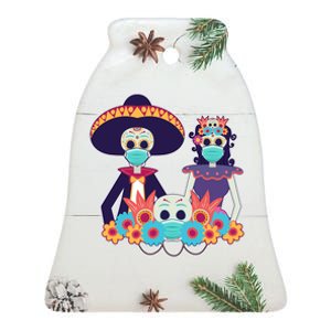 Day Of The Dead Dia De Los Muertos Quarantine Ceramic Bell Ornament