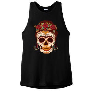 Day Of The Dead Female Ladies PosiCharge Tri-Blend Wicking Tank