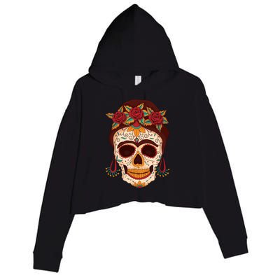 Day Of The Dead Female Crop Fleece Hoodie