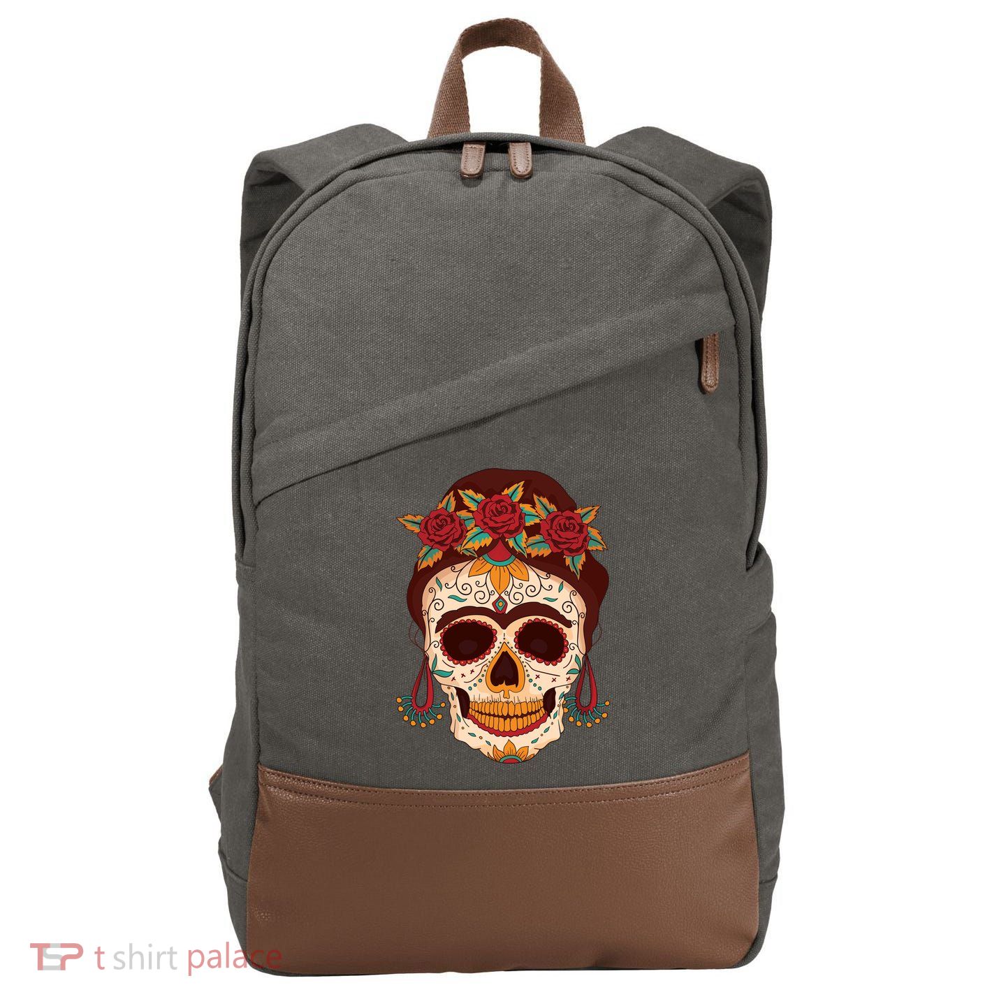 Day Of The Dead Female Cotton Canvas Backpack