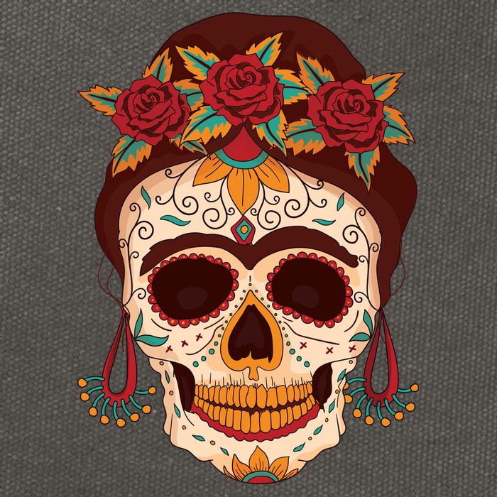 Day Of The Dead Female Cotton Canvas Backpack