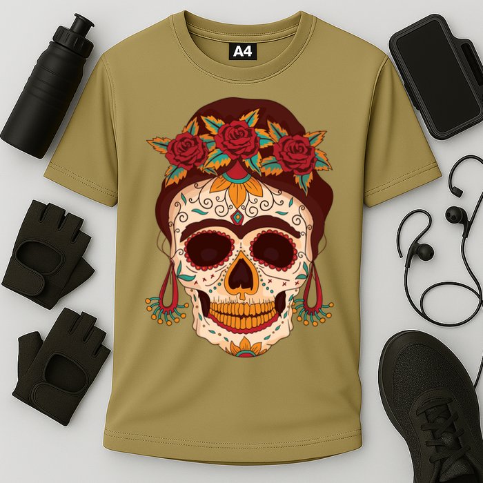 Day Of The Dead Female Cooling Performance Crew T-Shirt