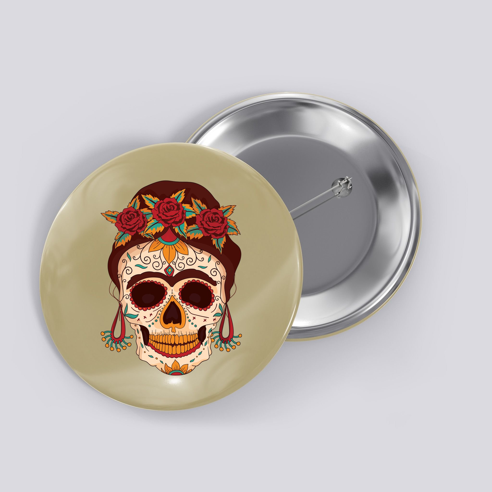Day Of The Dead Female Button