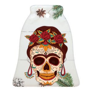 Day Of The Dead Female Ceramic Bell Ornament