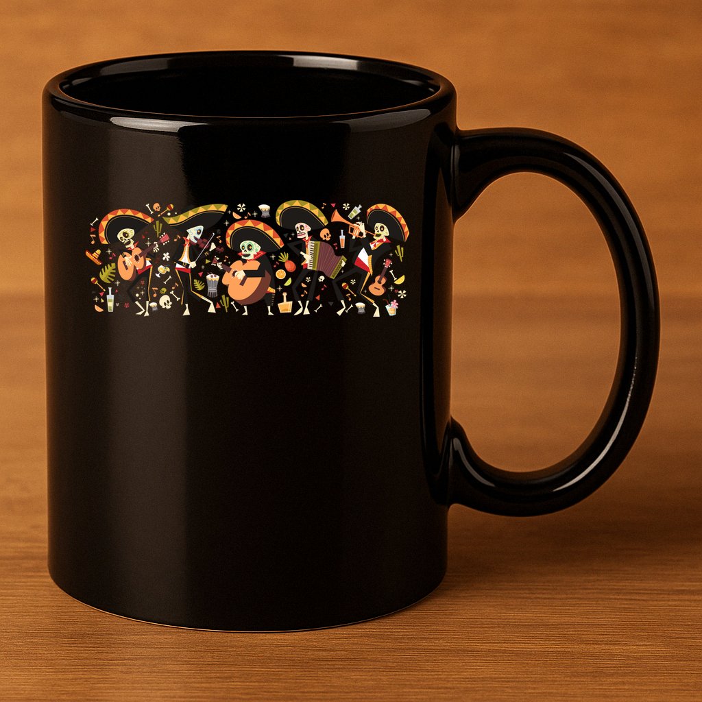 Day Of The dead Mariachi  11oz C Handle Ceramic Mug