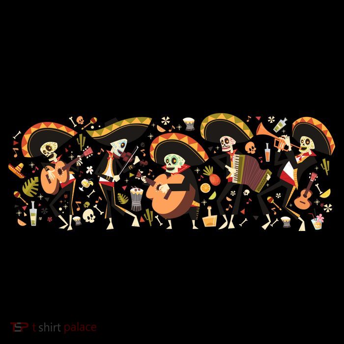 Day Of The dead Mariachi  Drawstring Bag