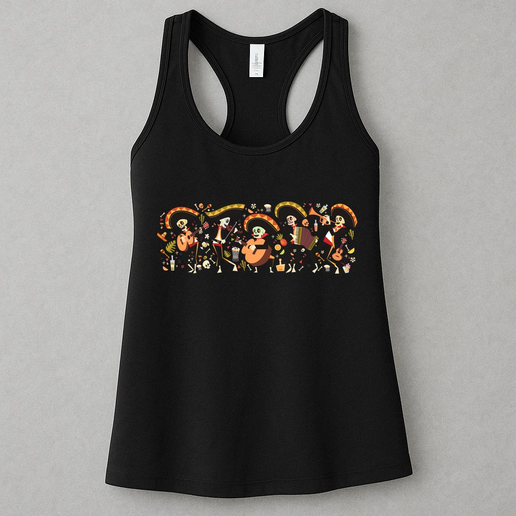Day Of The dead Mariachi  Womens Tank Top