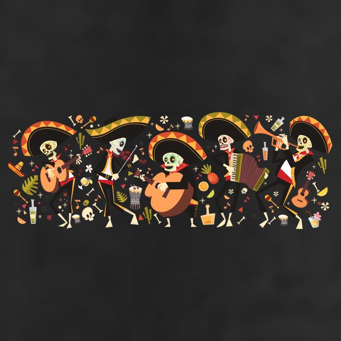 Day Of The dead Mariachi  Golf Towel