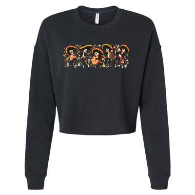 Day Of The dead Mariachi  Cropped Pullover Crew