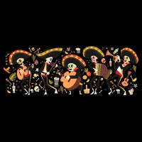 Day Of The dead Mariachi  Cropped Pullover Crew