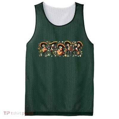 Day Of The dead Mariachi  Mesh Reversible Basketball Jersey Tank