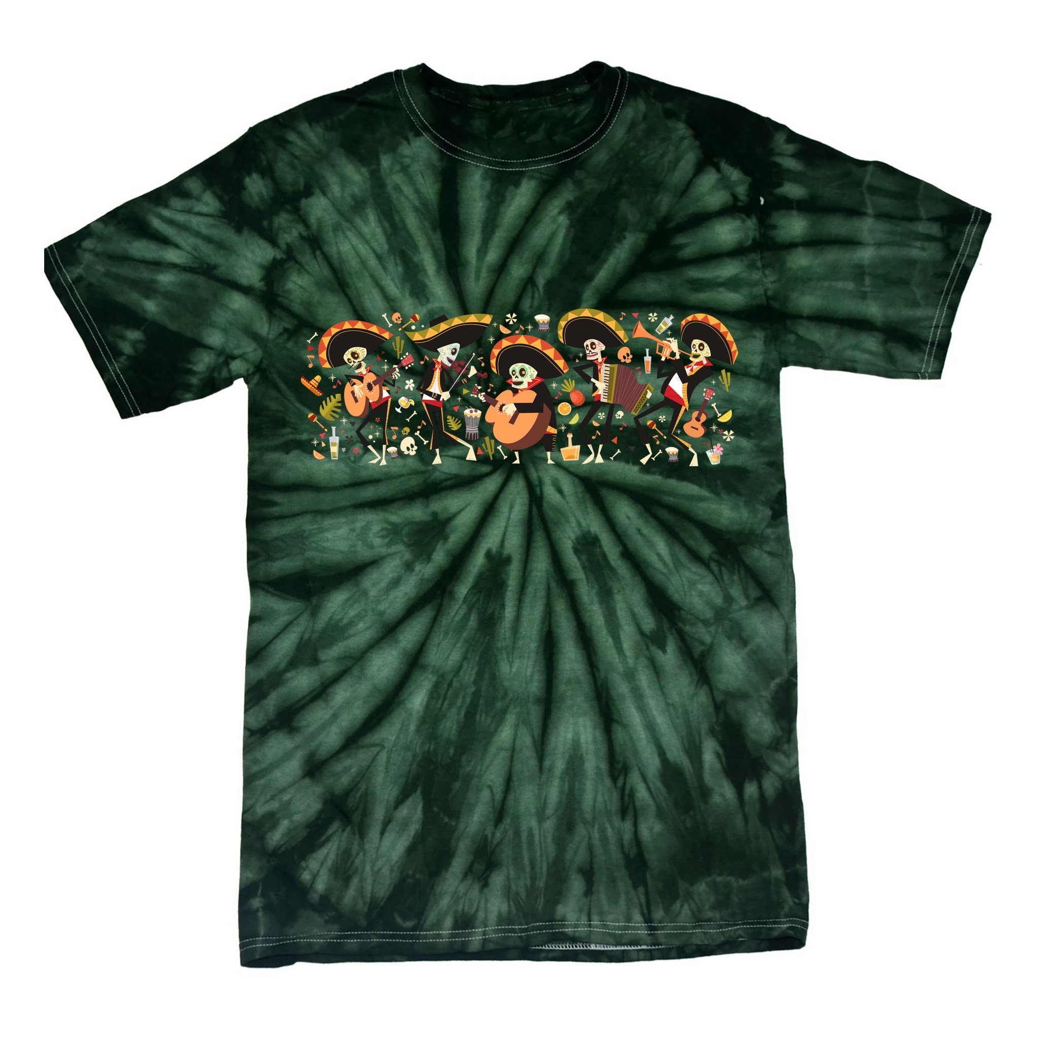 Day Of The dead Mariachi  Tie-Dye T-Shirt