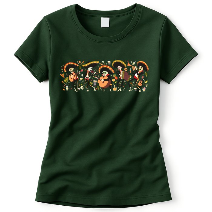 Day Of The dead Mariachi  Womens T-Shirt