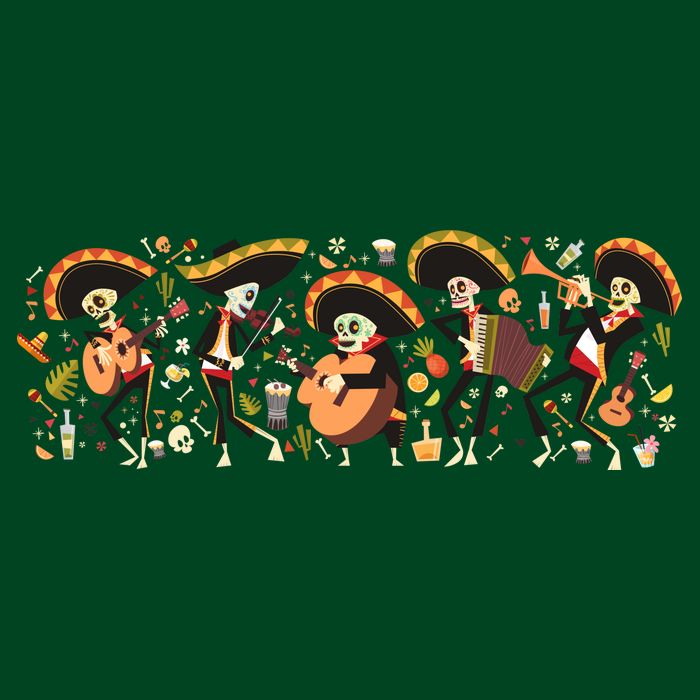Day Of The dead Mariachi  Womens T-Shirt