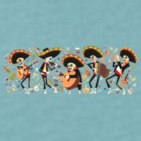 Day Of The dead Mariachi  Sueded Cloud Jersey T-Shirt