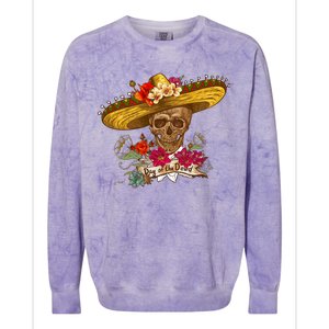 Day Of The Dead Mexican Skull Colorblast Crewneck Sweatshirt