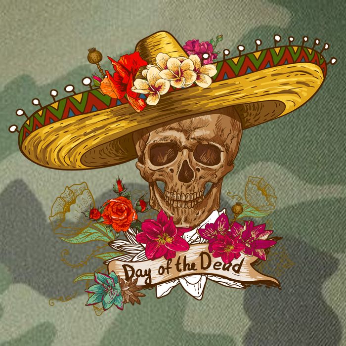 Day Of The Dead Mexican Skull Legacy Tie Dye Trucker Hat