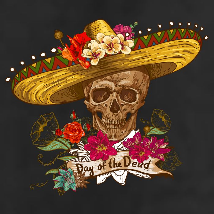 Day Of The Dead Mexican Skull Cool Comfort Performance Bucket Hat