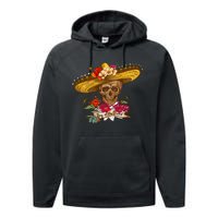 Day Of The Dead Mexican Skull Performance Fleece Hoodie