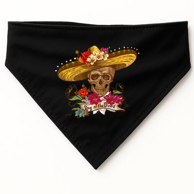 Day Of The Dead Mexican Skull USA-Made Doggie Bandana