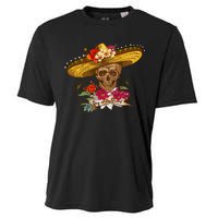 Day Of The Dead Mexican Skull Cooling Performance Crew T-Shirt