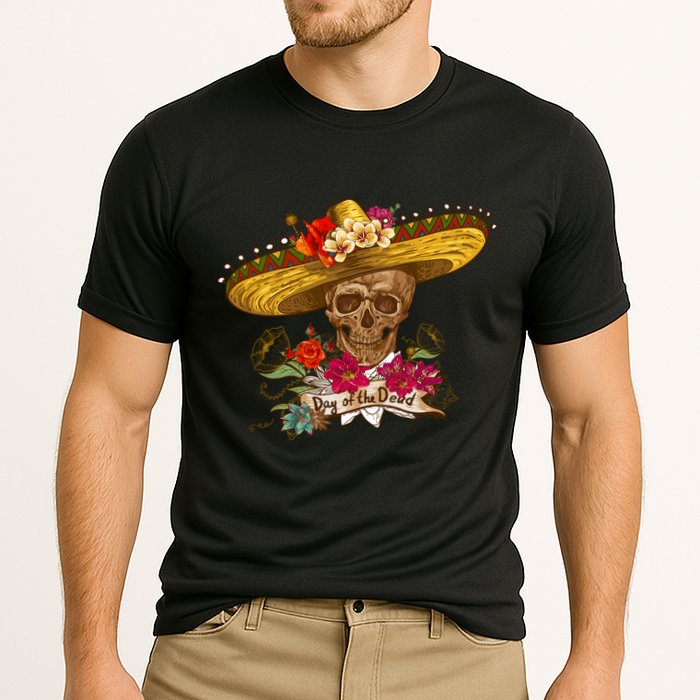 Day Of The Dead Mexican Skull Cooling Performance Crew T-Shirt