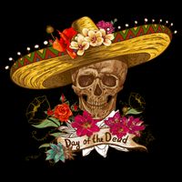 Day Of The Dead Mexican Skull Cooling Performance Crew T-Shirt