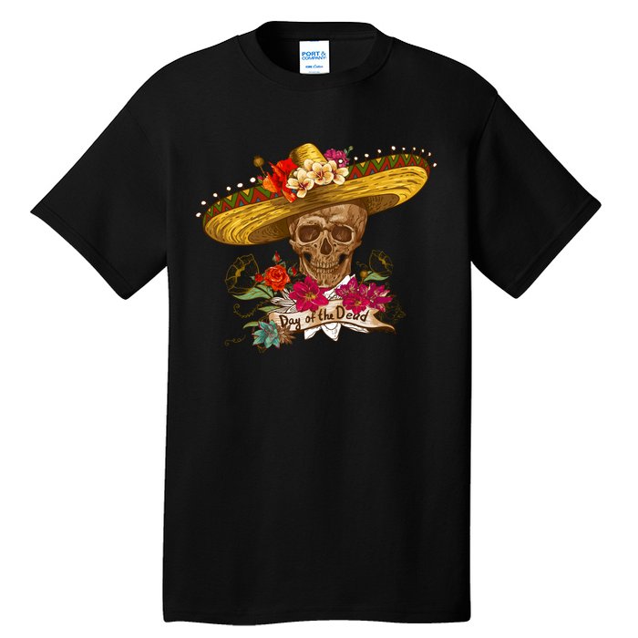 Day Of The Dead Mexican Skull Tall T-Shirt