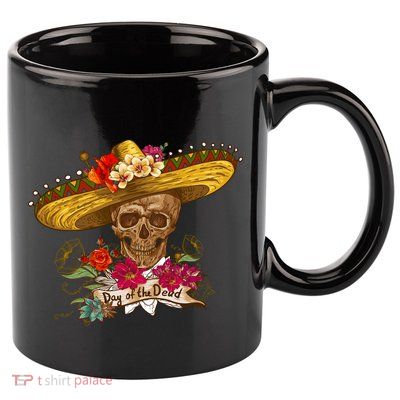 Day Of The Dead Mexican Skull 11oz C Handle Ceramic Mug