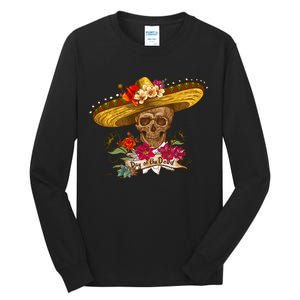 Day Of The Dead Mexican Skull Tall Long Sleeve T-Shirt