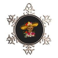 Day Of The Dead Mexican Skull Metallic Star Ornament