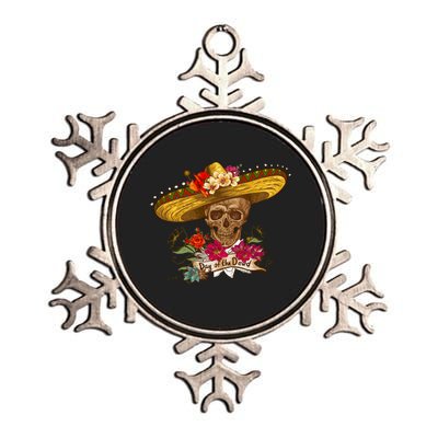 Day Of The Dead Mexican Skull Metallic Star Ornament