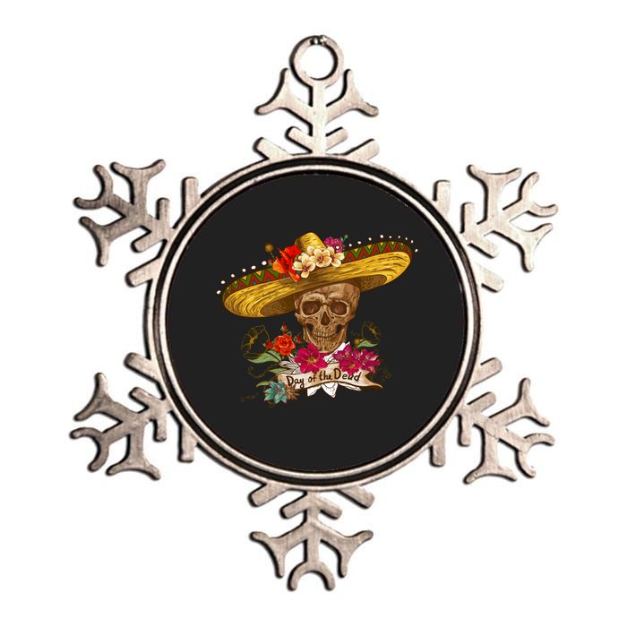 Day Of The Dead Mexican Skull Metallic Star Ornament