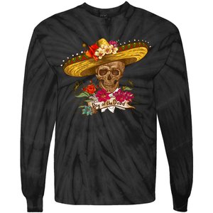 Day Of The Dead Mexican Skull Tie-Dye Long Sleeve Shirt