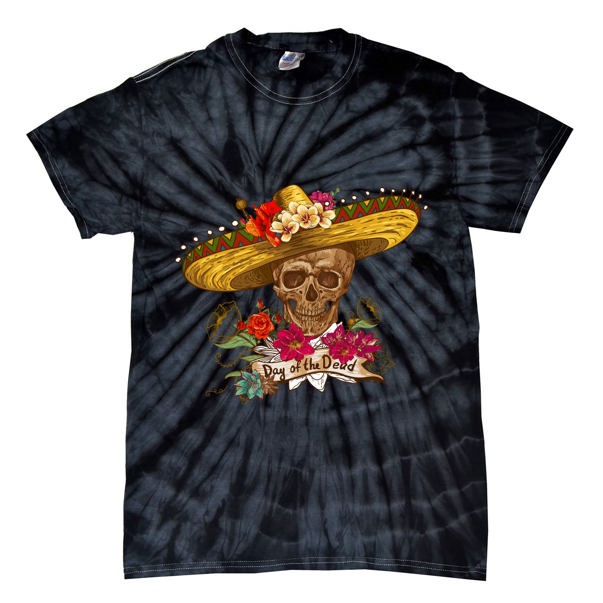 Day Of The Dead Mexican Skull Tie-Dye T-Shirt