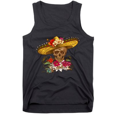 Day Of The Dead Mexican Skull Tank Top