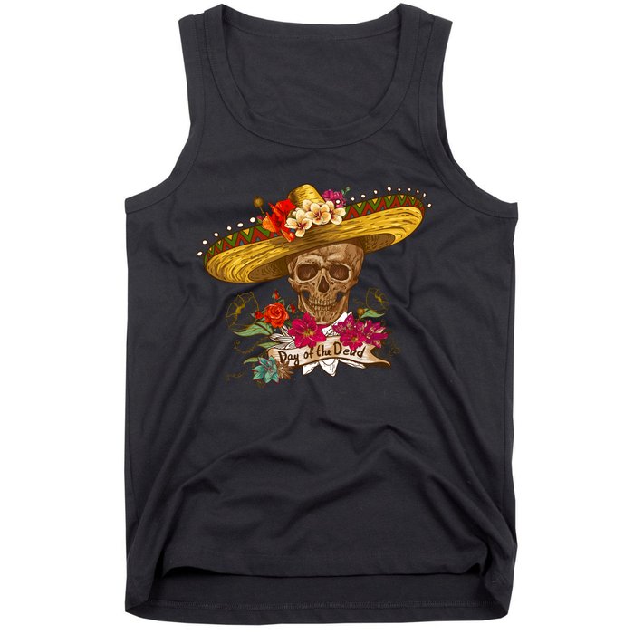 Day Of The Dead Mexican Skull Tank Top