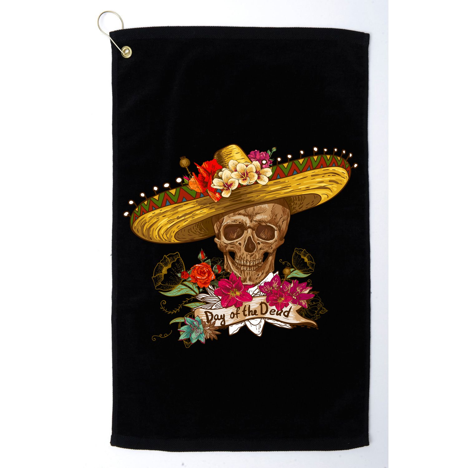 Day Of The Dead Mexican Skull Golf Towel