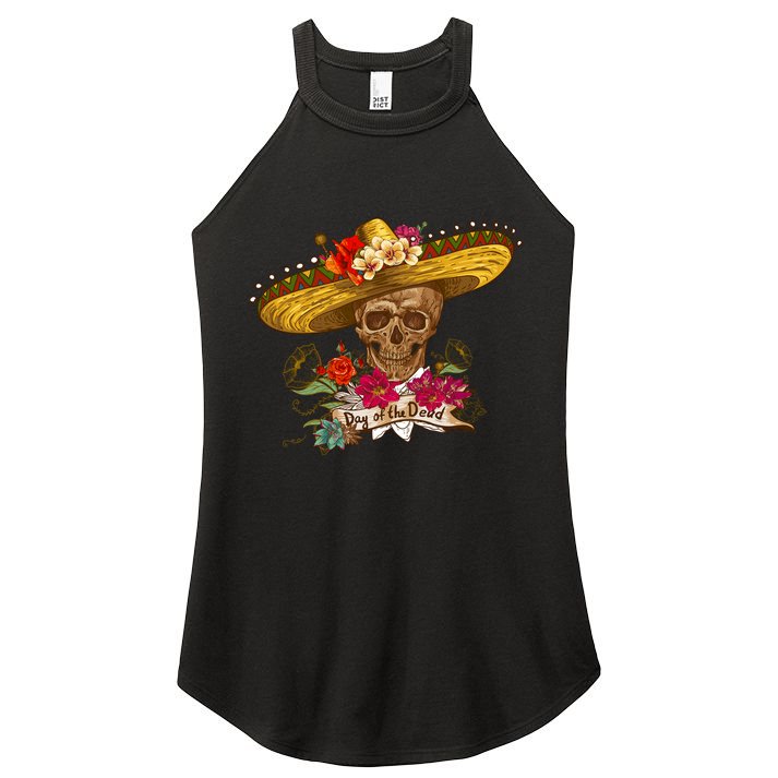 Day Of The Dead Mexican Skull Women's Perfect Tri Rocker Tank