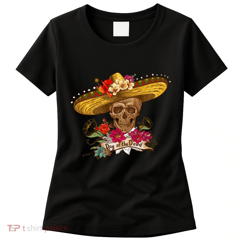 Day Of The Dead Mexican Skull Womens T-Shirt