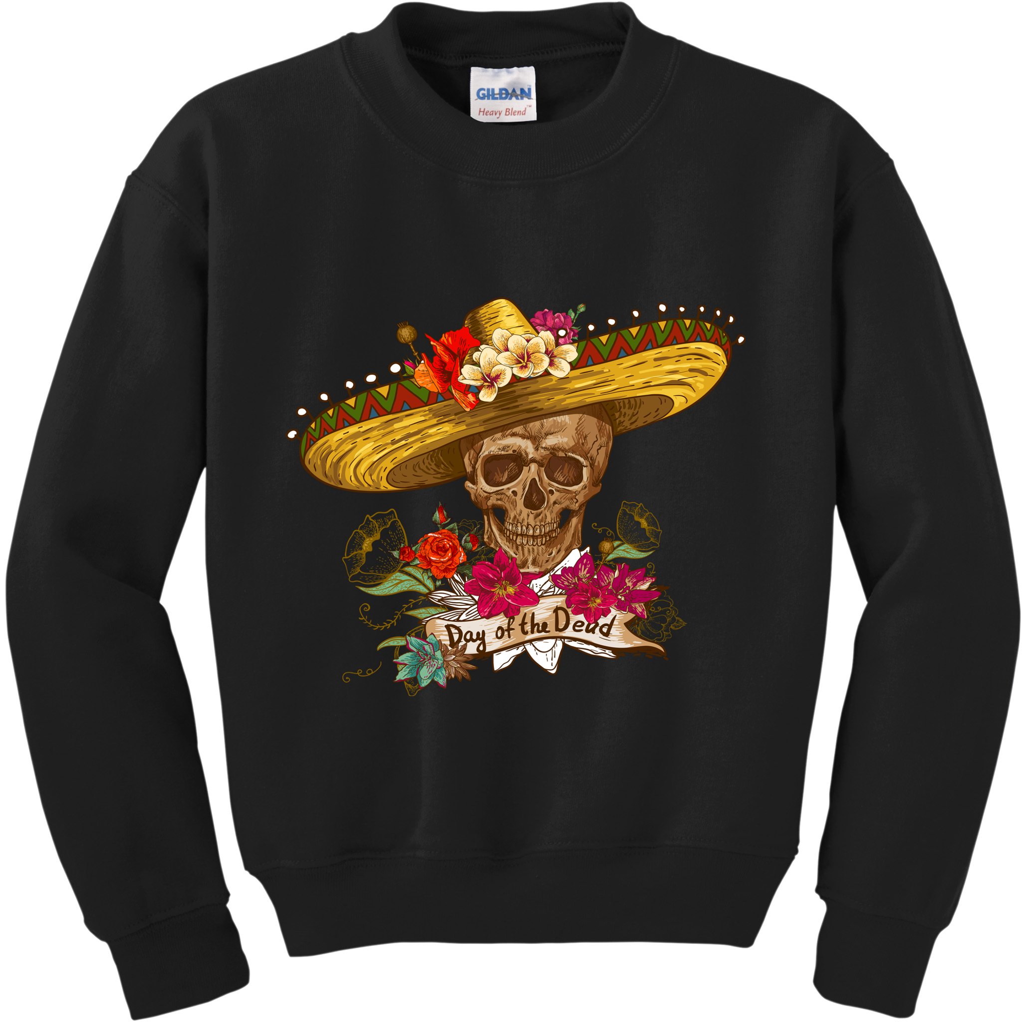 Day Of The Dead Mexican Skull Kids Sweatshirt