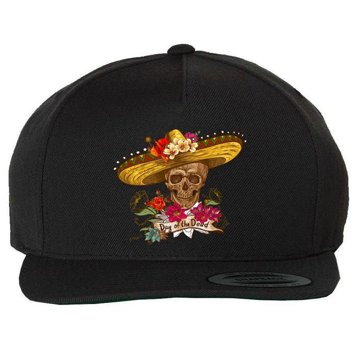 Day Of The Dead Mexican Skull Wool Snapback Cap