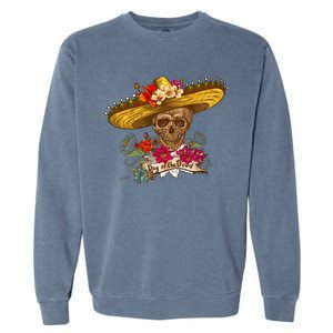 Day Of The Dead Mexican Skull Garment-Dyed Sweatshirt