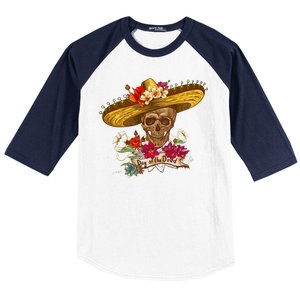 Day Of The Dead Mexican Skull Baseball Sleeve Shirt