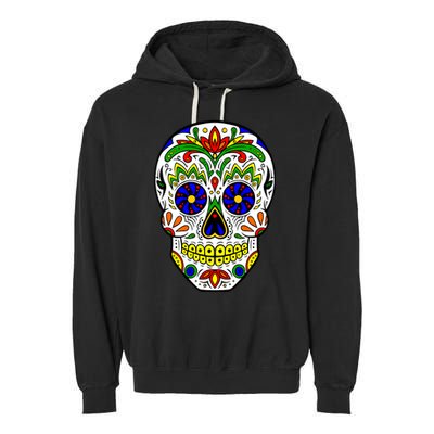 Day of the Dead Skull dia de los Muertos Garment-Dyed Fleece Hoodie